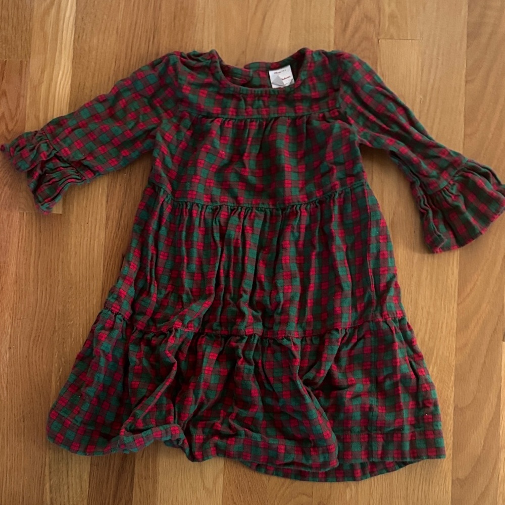 Hanna Andersson Festive Red and Green Checkered Dress